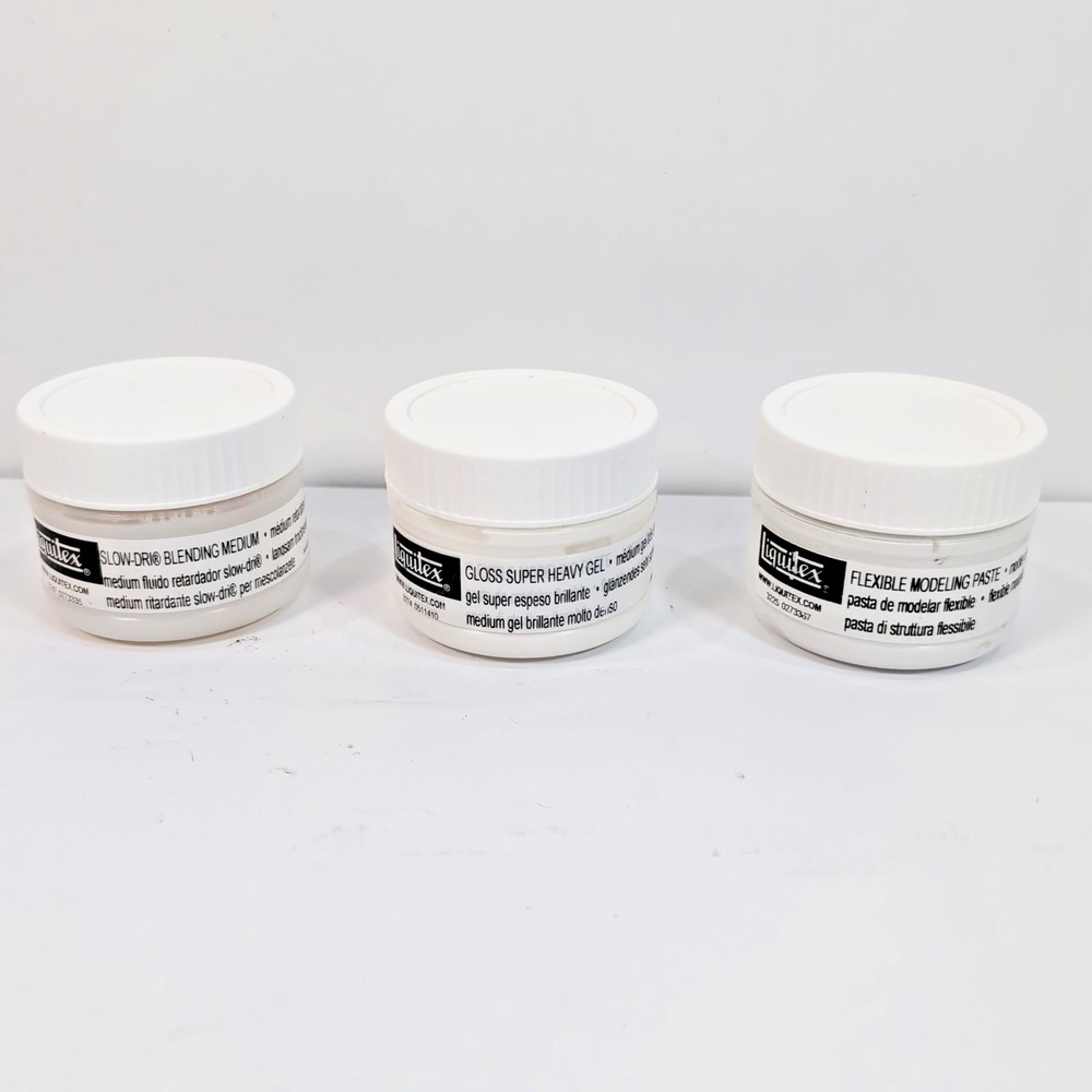 Liquitex  Blending Medium/Gloss Super Heavy Gel/Flexible Modeling Paste Lot of 3